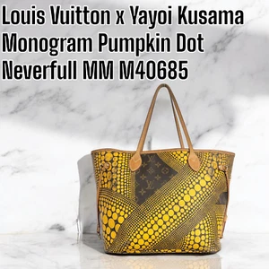 Auth Louis Vuitton x Yayoi Kusama Monogram Pumpkin Dot Neverfull MM M40685 F/J - Picture 1 of 11
