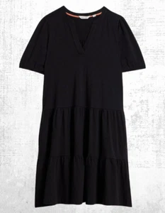 Ex White Stuff Women’s Cotton Short Sleeve Jersey Dress In Black (A Bit Defect) - Picture 1 of 4