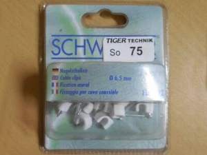 Schwaiger 20x Nagelschellen zum Festverlegen von Kabeln bis 6,5 mm 20 Stück - Bild 1 von 3
