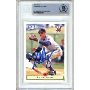 1995 Team Best #15 Richie Sexson Signed RC AUTO Beckett Slab Cleveland Indians - Picture 1 of 6
