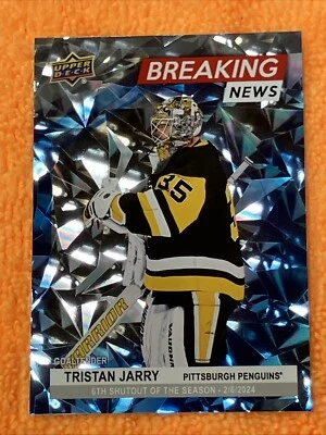 Tristan Jarry 2024-25 Upper Deck Series 1 #BN-7 BREAKING NEWS - Pittsburgh - Image 1 of 2