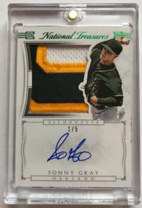 Sonny Gray 2015 Panini National Treasures Silhouettes auto patch #1/5 Cardinals - Picture 1 of 3