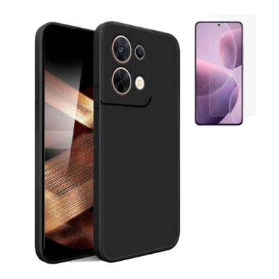 TODOBARATO 24HORAS Funda Para Xiaomi Redmi Note 13 Pro 5G Negro Silicona Gel Lisa + Protector 5D
