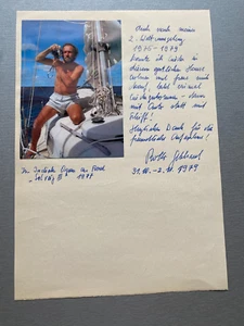 ROLLO GEBHARD (†2013) marinero y autor firmado página de libro 20x30 autógrafo - Imagen 1 de 3