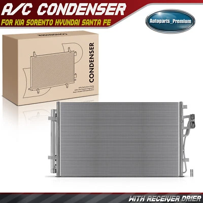 1x AC Condenser w/Receiver Drier for Hyundai Santa Fe Kia Sorento 2010 2011-2015 - Image 1 of 4