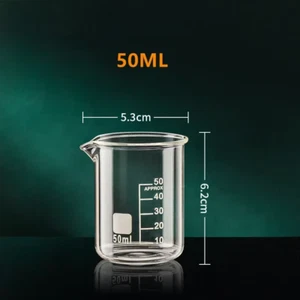 50Ml Glass Measuring Cup Clear Graduatcup Heat-Resistant Beaker Kitchen Baking T - Picture 1 of 11