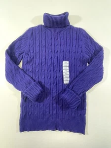 Charter Club Damen Petite blau 85 % Baumwolle langärmeliger Rollkragenpullover P - Bild 1 von 7