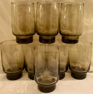 Juego de 8 vasos Libbey Tawny marrón ahumado excelente - Imagen 1 de 6