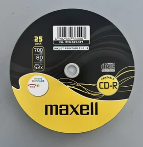 Maxell 22 Discos CD-R 700MB Audio Blank CDR Audio Music CD's Bkanco - Afbeelding 1 van 2