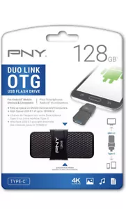 PNY 128GB Duo Link USB 3.1 Type-C OTG Flash Drive for Android Devices - Picture 1 of 9