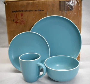 Famiware Dinnerware Set 16 Piece Dishes Plates Bowls Coffee Mugs Set for 4, B - Picture 1 of 8