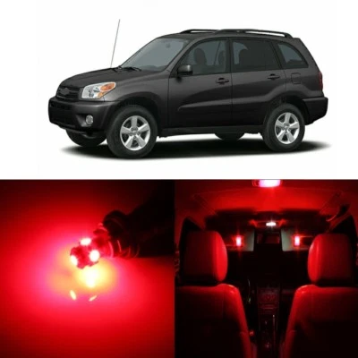 8 x Red LED Interior Lights Package For 2001 - 2005 Toyota Rav4 Rav 4 + TOOL Foto 1 de 4