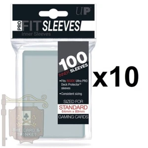 1000 Ultra PRO Standard Pro-Fit Inner Sleeves Card Protectors 64 x 89mm 10x 100 - Picture 1 of 6