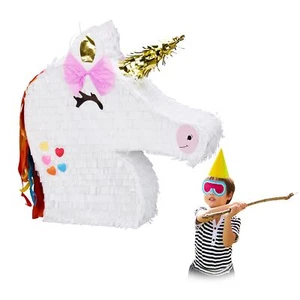 Relaxdays Pinata Licorne à Suspendre pour Enfants à remplir Anniversaire Jeux... - Imagen 1 de 8