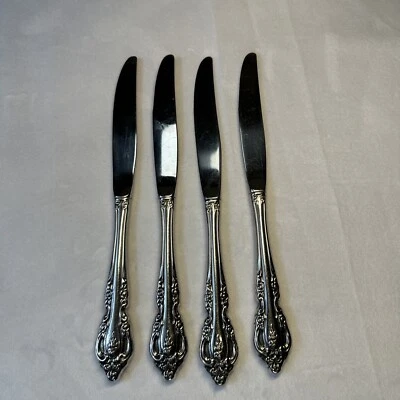 Set of 4 Oneida Community Stainless Steel BRAHMS Pattern 9” Dinner Knives - Image 1 of 4