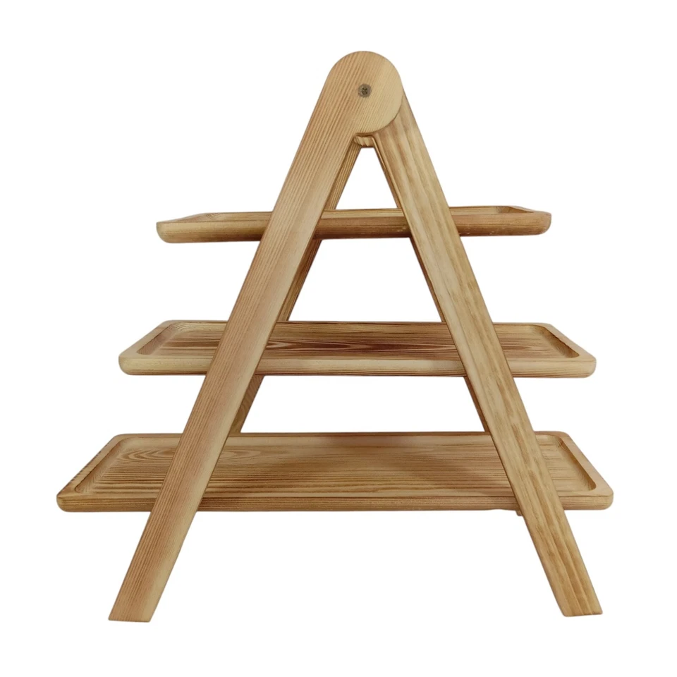 Bambú 3 Niveles Contador Estante Cocina Cupcakes Soporte Comedor Decoración del Hogar BOHO Foto 1 de 4