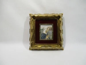 LA VIERGE FILIPPO LIPPI PEINTURE MINIATURE CADRE BOIS DORE FESTA DELLA VERGINE - Picture 1 of 11