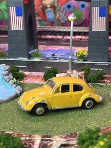 Play Art 1960s Volkswagen Beetle Gold Diecast 1:64 EX Condition - Picture 1 of 7