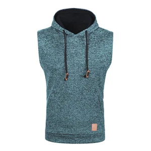 Mens Hooded Tank Top Vest Sleeveless Hoodie Workout Training Vest Sweatshirt  - Picture 1 of 47