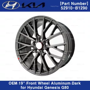 52910B1290 OEM 19" Front Wheel Aluminum Dark for Genesis G80 Sport 2017-2020 - Picture 1 of 3