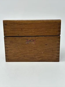 Vintage Weis Wooden Dovetailed Recipe Box Brass Side Hinges - Picture 1 of 12