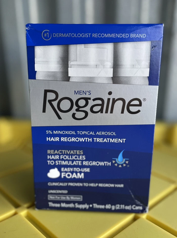 Men's ROGAINE 5 Minoxidil Foam Hair Loss Thinning Regrowth Treatment 3 Months