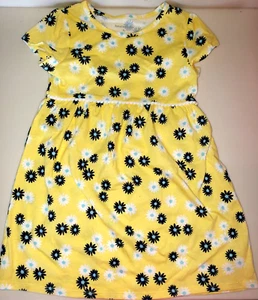 girls HEALTHTEX yellow DRESS BLUE FLOWERS YELLOW SHORT SLEEVE size 5T school wea - Picture 1 of 1