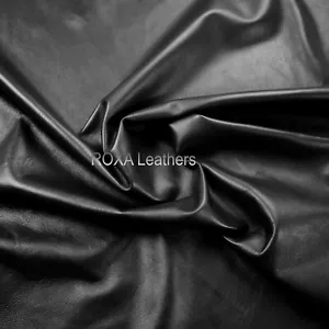 Natural Lambskin Leather Skins Hide Sheep Lamb Black 5 sqft Craft Leather Skins - Picture 1 of 7