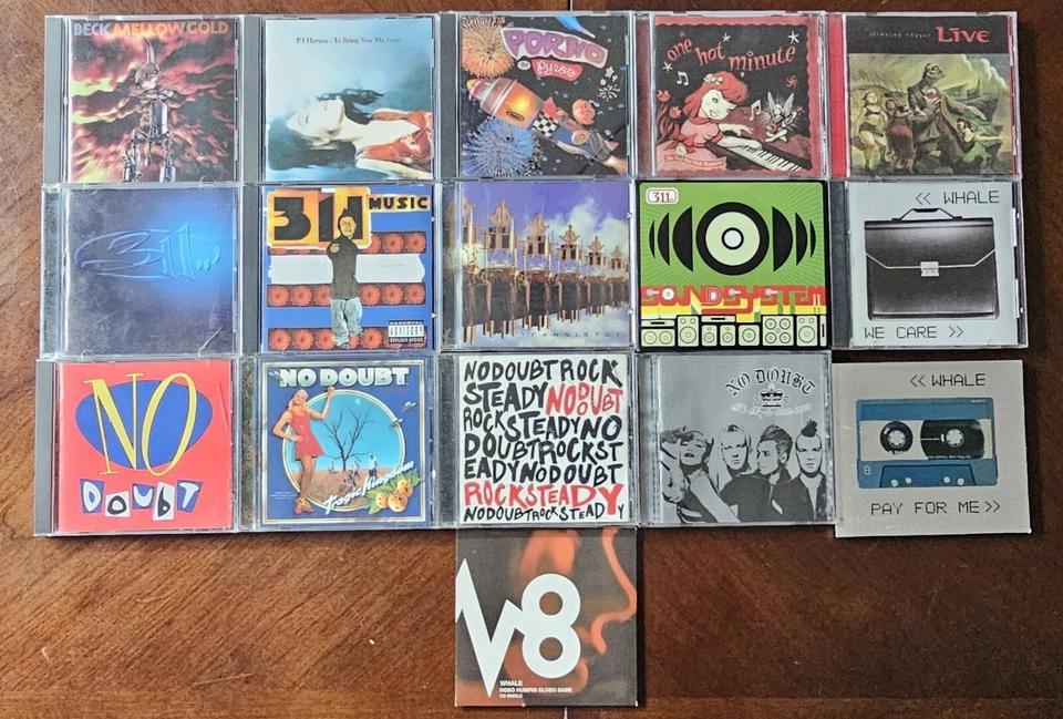 Lot 16 Alternative Rock CDs Beck PJ Harvey 311 Porno 4 Pyros RHCP No Doubt Whale - Image 1 of 1