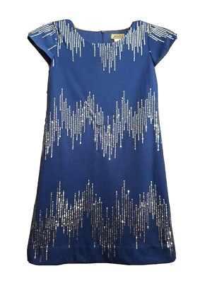 Studio 342 by Florence Eiseman Girls 14 Blue Lined Formal Sequined Party Dress.  - Image 1 of 4