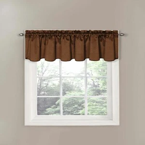 Eclipse Canova 42-Inch by 21-Inch Thermaback Blackout Scallop Valance, Chocolate - Bild 1 von 3