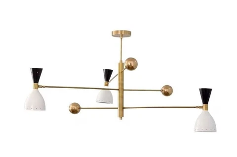 3 Light Counterball Pendant Mid Century Modern Raw Brass Sputnik Light Fixture Cover