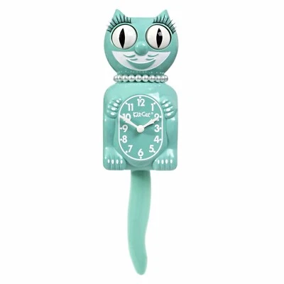 Kit Cat Klock, Ocean Waves Lady, Blue Pendulum Wall Clock. - Image 1 of 4