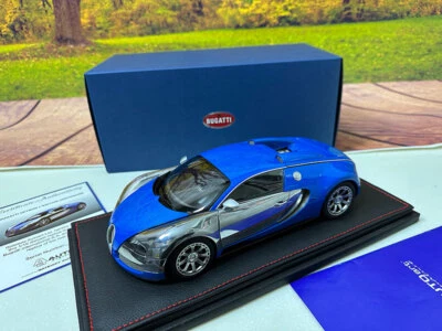AUTOart 1/18 Bugatti VEYRON LEDITION EB 16.4 Diecast Model Car Blue/White/Red - Image 1 of 4