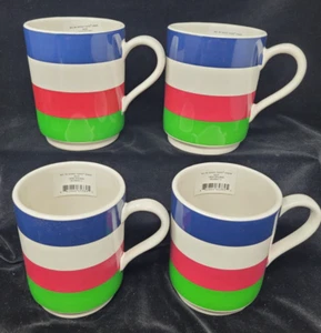 Kate Spade Lenox Set 4 Kaffeetassen Morgen Mantras Größe 12 Oz bunt gestreift - Bild 1 von 7
