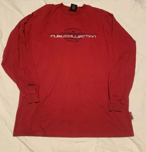 Sz L FUBU Collection Long Sleeve Red  Cotton T Shirt - Picture 1 of 6