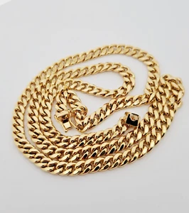 10KT Yellow Gold* Miami Cuban Semi Solid 23.12 Inches Long x 5.95 mm x 3.01mm - Picture 1 of 5