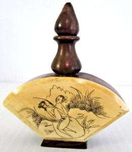 CHINESE "EROTIC SNUFF BOTTLE" ~ **VINTAGE / HAND-CRAFTED FROM BONE & WOOD** #4 - Picture 1 of 10