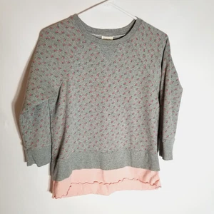 Sudadera Matilda Jane Para Mujer Pequeña Hola Cómoda Capas Gris Floral Volantes Dobladillo - Imagen 1 de 6