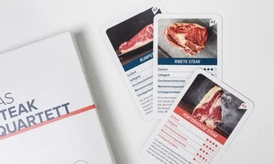 Das Steak Quartett - Kartenspiel - Geschenk für Männer - Geschenkideen - Bild 1 von 4
