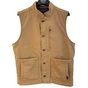 PrAna Vest Men's Large Tan Trembly Quilted Canvas Lined Pockets Great Condition - Picture 1 of 8