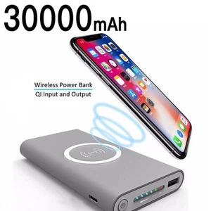 Power Bank 30000mAh Chargeur USB Sans Fil Charge Rapide Haute Capacité Externe - Photo 1 sur 14