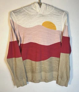 Faherty Women's Medium Sunset Stripe Organic Cotton Azores Hoodie - Picture 1 of 6