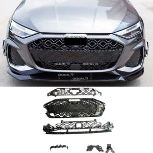 Black Honeycomb Mesh Grill Front Bumper Grille RS3 Style For Audi A3 S3 2025 - Foto 1 di 14