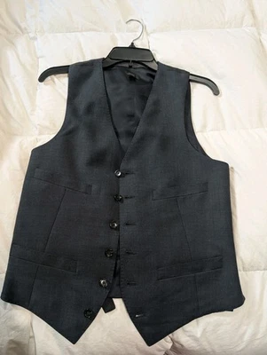 J Crew Vest Mens X-Small Blue Navy Tollegno 1900 Italy Wool Dress Waistcoat - Image 1 of 3