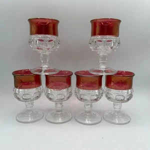 Tiffin-Franciscan King's Crown-Ruby Flashed Juice Glass, Set of 6 - Picture 1 of 6