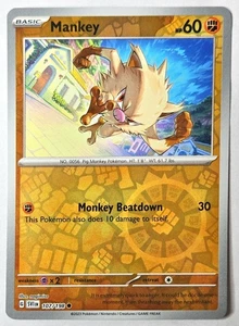 Pokemon Mankey 107/198 Base Violeta Escarlata Holograma Inverso LP/NM - Imagen 1 de 2