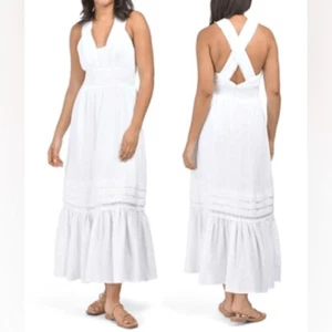 Neu mit Etikett Magaschoni elegantes weißes Maxikleid Gr. 4 - Bild 1 von 9