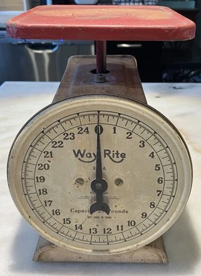 Way Rite Hanson Scale Company Cocina Roja Hogar Chicago 25 Libras De Colección Foto 1 de 4