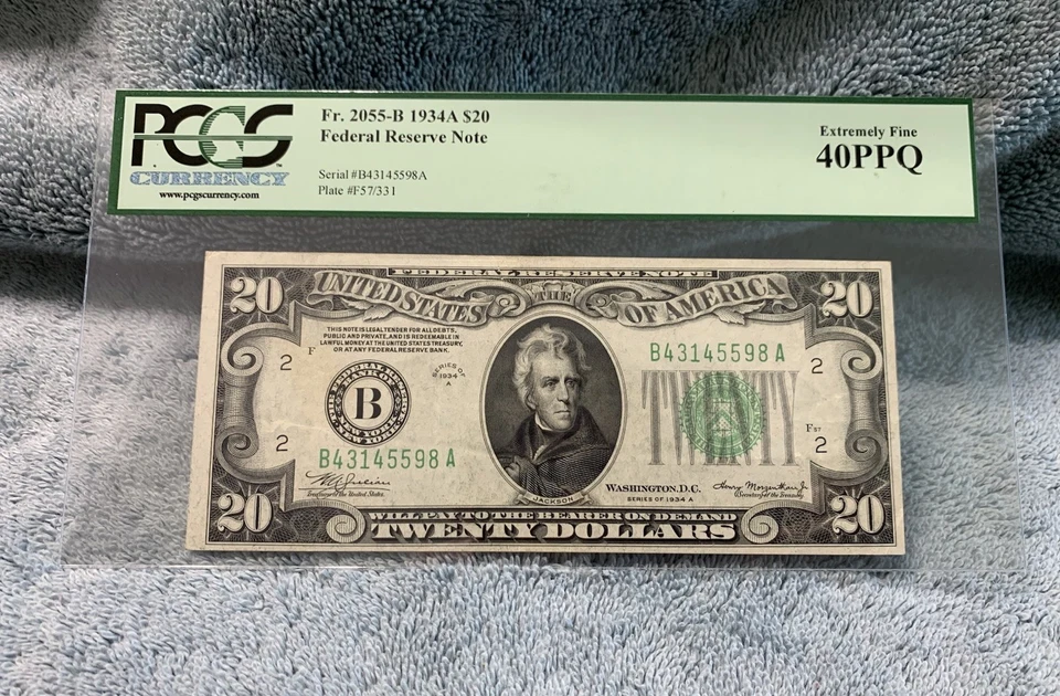 1934 A $20 Federal Reserve Note Fr 2055-B PCGS Currency 40 PPQ - Image 1 of 2